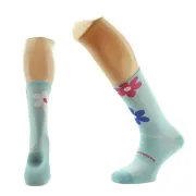 PIMIENTO NEGRO CALCETINES FLORES TURQUESA