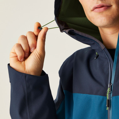 REGATTA BIRCHDALE CHAQUETA IMPERMEABLE AZUL HOMBRE GORRO,ARISTARUN