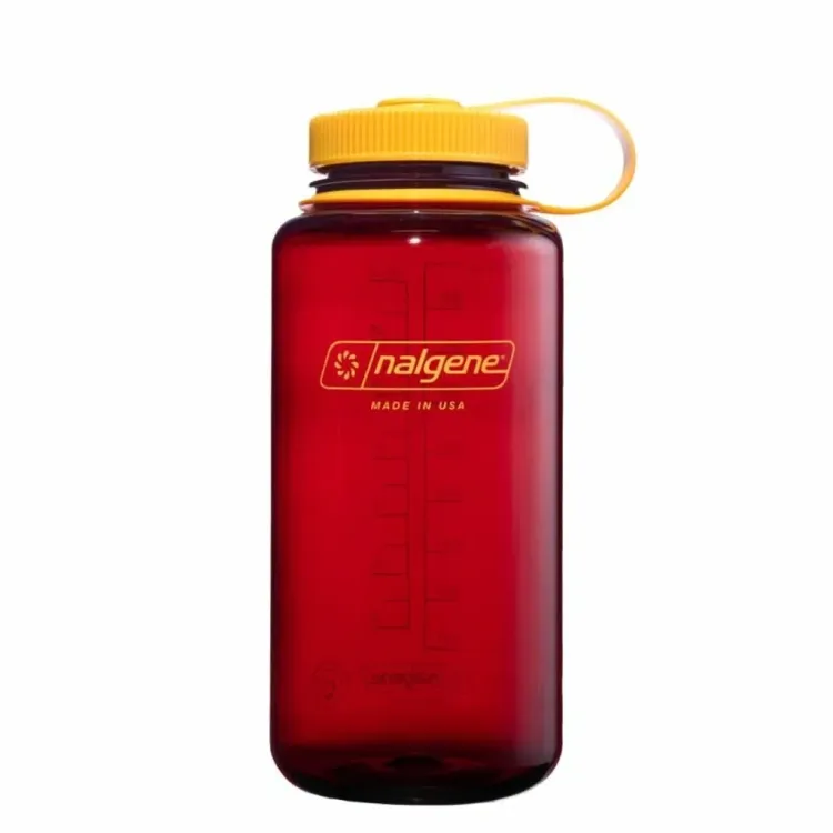 NALGENE BOTE REUTILIZABLE 1L BOCA ANCHA ROJO AMARILLO PORTADA,ARISTARUN