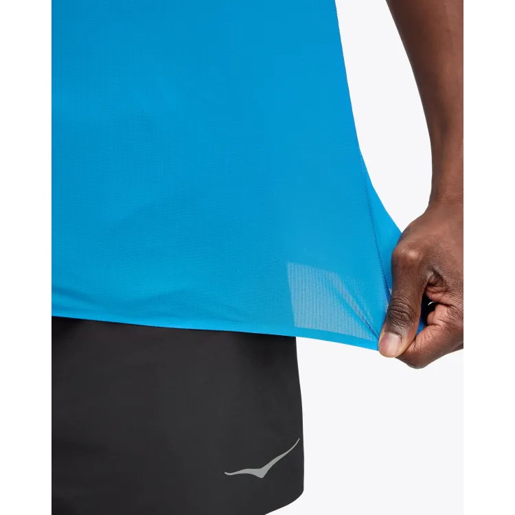 HOKA AIROLITE CAMISETA MANGA CORTA HOMBRE AZUL BAJO,ARISTARUN