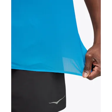 HOKA AIROLITE CAMISETA MANGA CORTA HOMBRE AZUL BAJO,ARISTARUN