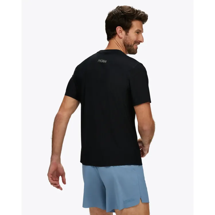 HOKA AIROLITE CAMISETA MANGA CORTA HOMBRE NEGRO TRASERA,ARISTARUN