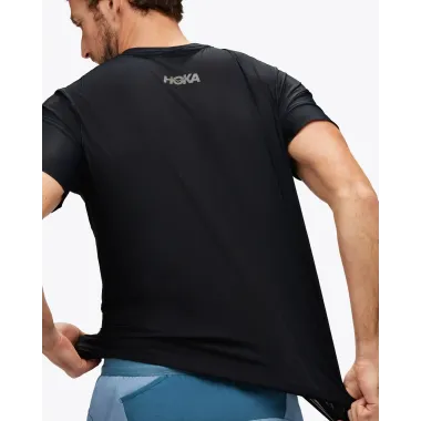 HOKA AIROLITE CAMISETA MANGA CORTA HOMBRE NEGRO ANTERIOR,ARISTARUN