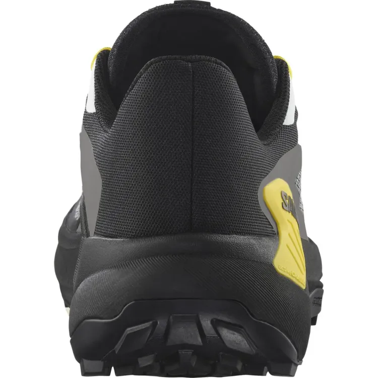 SALOMON GENESIS ZAPATILLA TRAIL HOMBRE BLACK WHITE LEMON TRASERA,ARISTARUN