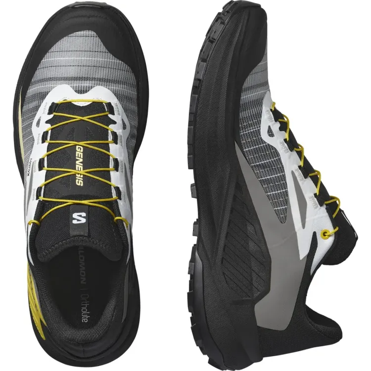 SALOMON GENESIS ZAPATILLA TRAIL HOMBRE BLACK WHITE LEMON PAREJA,ARISTARUN