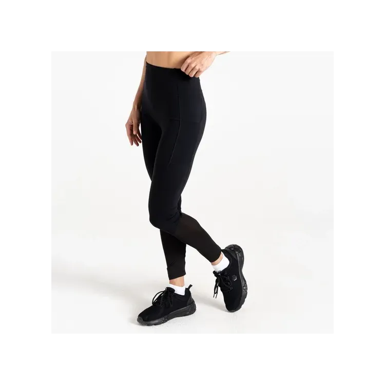 DARE 2B MALLA LARGA POWER LEGGING NEGRO MUJER FRONTAL,ARISTARUN
