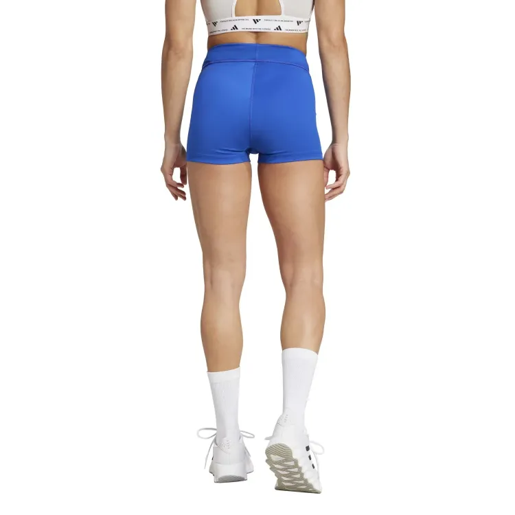 ADIDAS MALLA CORTA MUJER ADIZERO E BOOTY AZUL TRASERA, ARISTARUN