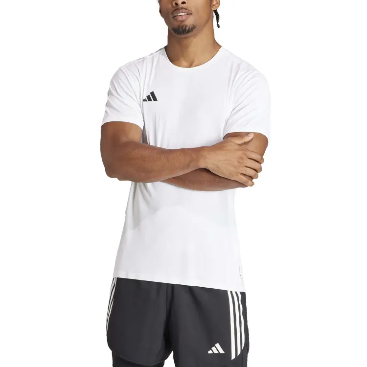 ADIDAS CAMISETA M/C ADIZERO E TEE WHITE FRONTAL, ARISTARUN