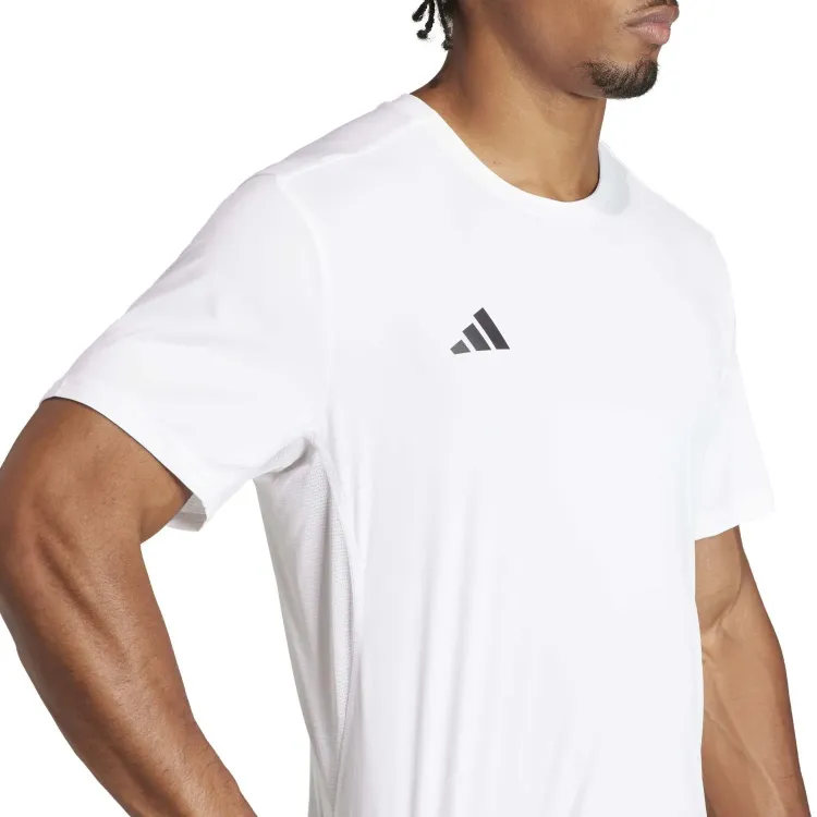 ADIDAS CAMISETA M/C ADIZERO E TEE WHITE LATERAL, ARISTARUN