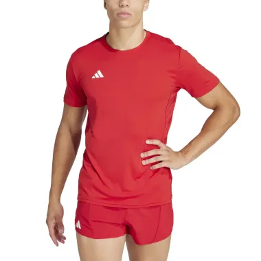 ADIDAS CAMISETA M/C ADIZERO E TEE ROJA FRONTAL, ARISTARUN