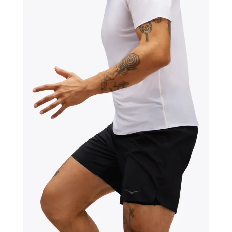 HOKA PANTALON CORTO CON MALLA 2 EN 1 NEGRO HOMBRE LATERAL,ARISTARUN