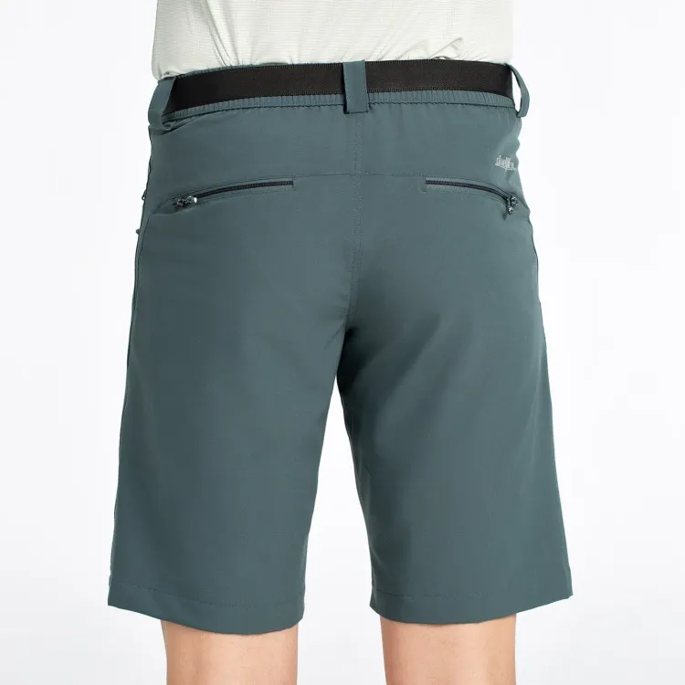 +8000 PANTALÓN CORTO PARA TREKKING HOMBRE VERDE OSCURO TRASERA,ARISTARUN