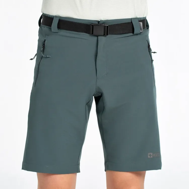 +8000 PANTALÓN CORTO PARA TREKKING HOMBRE VERDE OSCURO FRONTAL,ARISTARUN