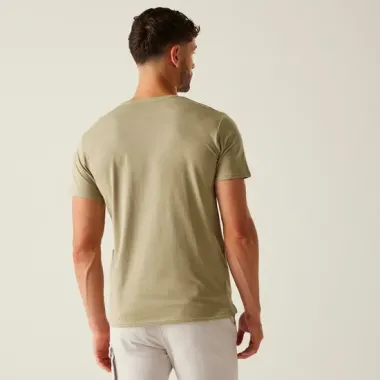 REGATTA CAMISETA MANGA CORTA BREEZED V MARRON TRASERA,ARISTARUN