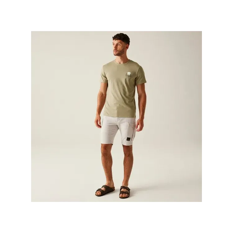 REGATTA CAMISETA MANGA CORTA BREEZED V MARRON FRONTAL,ARISTARUN