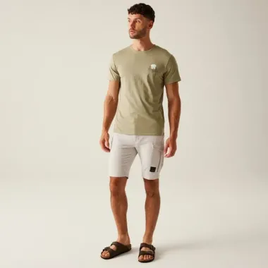 REGATTA CAMISETA MANGA CORTA BREEZED V MARRON FRONTAL,ARISTARUN