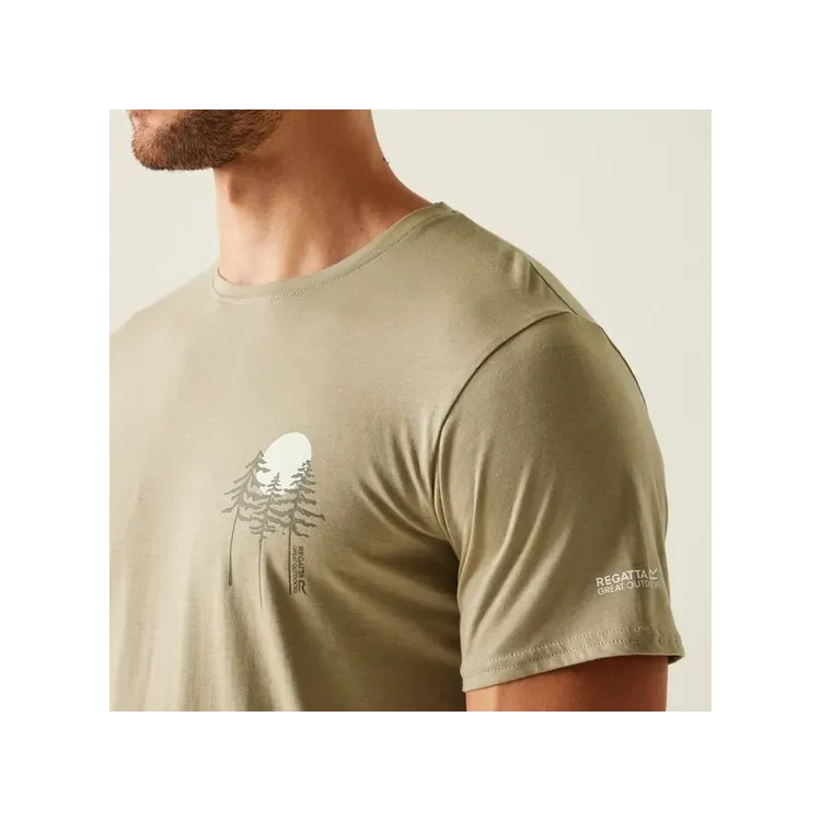 REGATTA CAMISETA MANGA CORTA BREEZED V MARRON PECHO,ARISTARUN