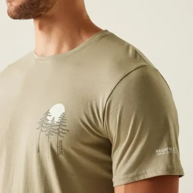 REGATTA CAMISETA MANGA CORTA BREEZED V MARRON PECHO,ARISTARUN