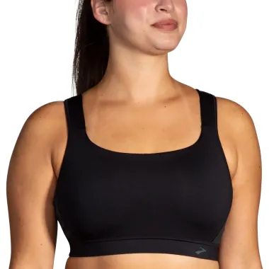 BROOKS TOP DEPORTIVO CONVERTIBLE 2.0 SPORTS BRA NEGRO MUJER FRONTAL,ARISTARUN