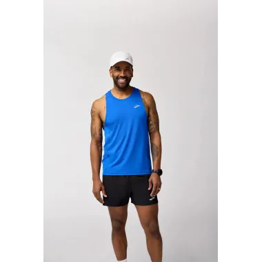 BROOKS CAMISETA DE TIRANTES ATMOSPHERE SINGLET 3.0 AZUL HOMBRE FRONTAL,ARISTARUN