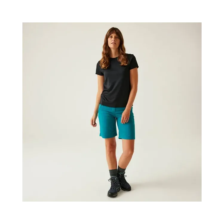 REGATTA PANTALON CORTO DE SEDNERISMO XERT MUJER TURQUESA DELANTERA,ARISTARUN