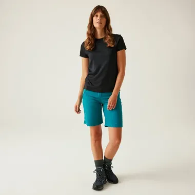 REGATTA PANTALON CORTO DE SEDNERISMO XERT MUJER TURQUESA DELANTERA,ARISTARUN