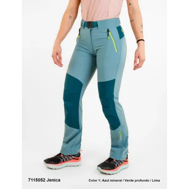 SPHERE PRO JENICA PANTALÓN LARGO MUJER AZUL-VERDE, ARISTARUN