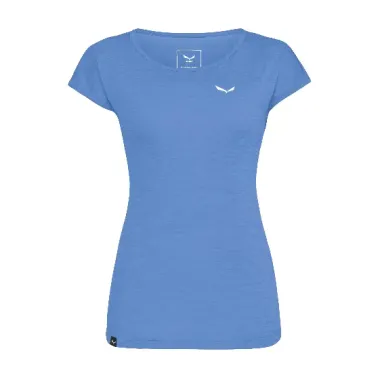 SALEWA CAMISETA DE MANGA CORTA PUEZ MELANGE AZUL MUJER PORTADA,ARISTARUN