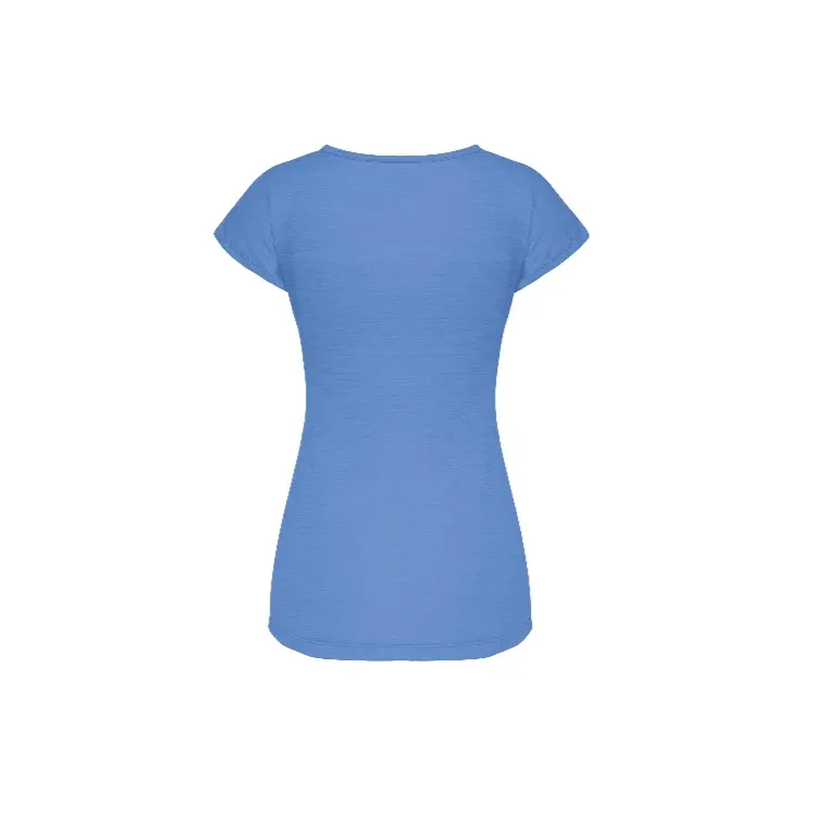 SALEWA CAMISETA DE MANGA CORTA PUEZ MELANGE AZUL MUJER TRASERA,ARISTARUN