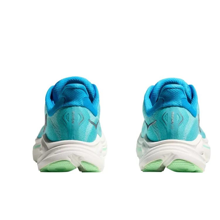 HOKA CLIFTON 10 SKYW ZAPATILLA ASFALTO MUJER TRASERA,ARISTARUN