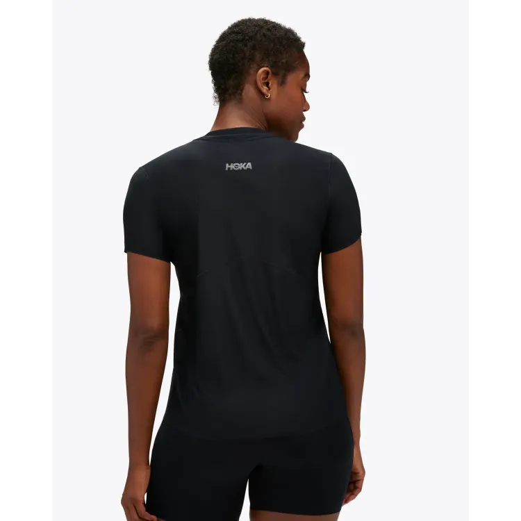 HOKA AIROLITE RUN CAMISETA DE MANGA CORTA NEGRO MUJER TRASERA,ARISTARUN