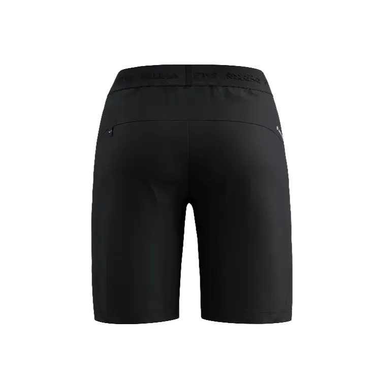 SALEWA PUEZ 4 PANTALÓN CORTO SENDERISMO HOMBRE NEGRO VISTA ANTERIOR,ARISTARUN