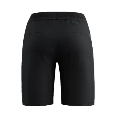 SALEWA PUEZ 4 PANTALÓN CORTO SENDERISMO HOMBRE NEGRO VISTA ANTERIOR,ARISTARUN