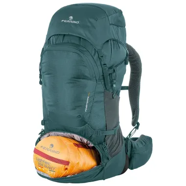 FERRINO MOCHILA FINISTERRE 48L TURQUESA VISTA COMPARTIMENTO DELANTERO,ARISTARUN