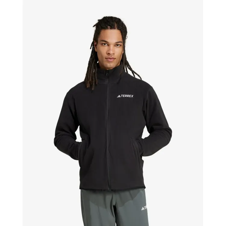 ADIDAS TERREX FORRO POLAR MULTI ESSENTIALS FLEECE NEGRO VISTA FRONTAL,ARISTARUN