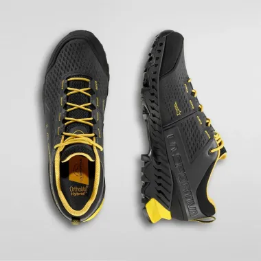 LA SPORTIVA SPIRE GTX BLACK/BAMBOO HOMBRE VISTA SUPERIOR E INTERIOR, ARISTARUN