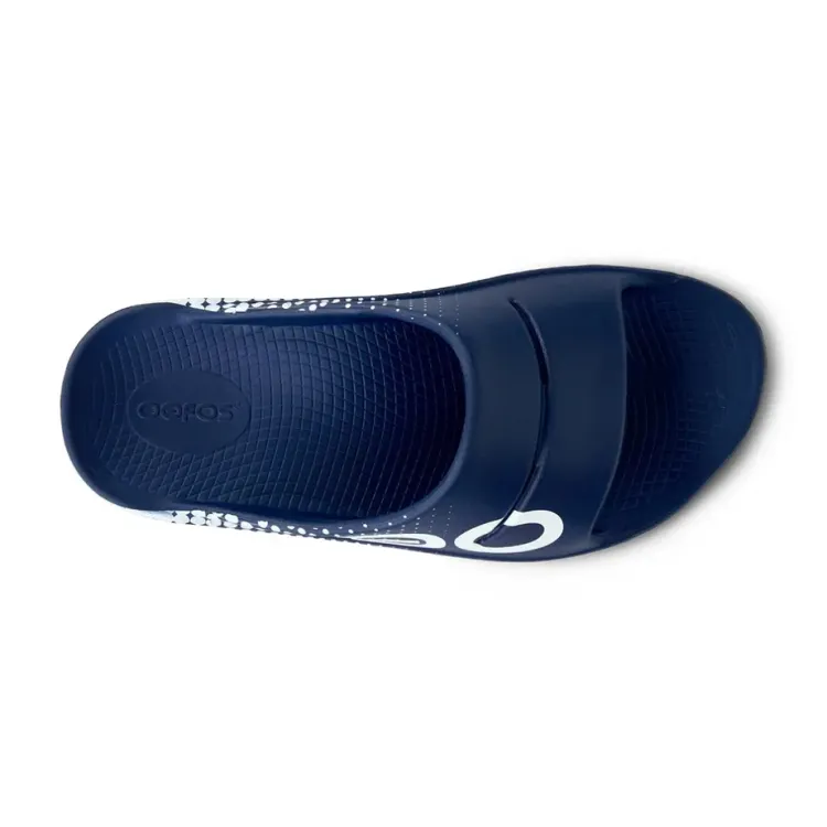 OOFOS OOAHH SPORT SANDALIA DE RECUPERACION MATRIX NAVY UNISEX VISTA SUPERIOR, ARISTARUN