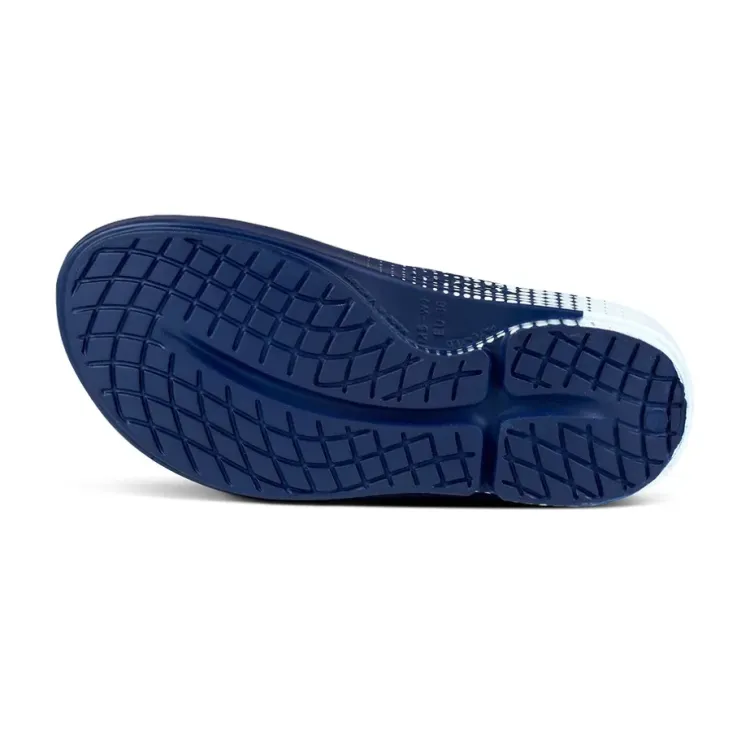 OOFOS OOAHH SPORT SANDALIA DE RECUPERACION MATRIX NAVY UNISEX VISTA SUELA, ARISTARUN