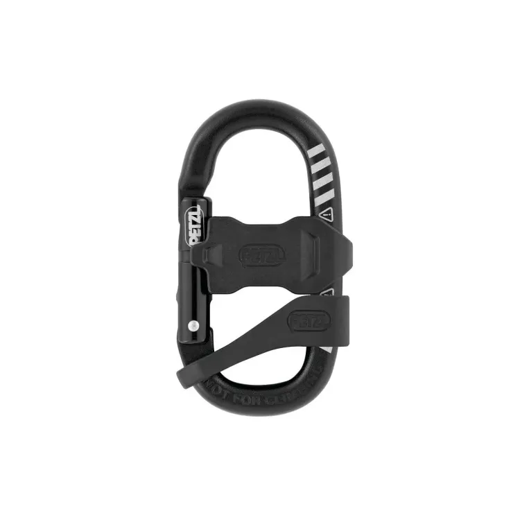 PETZL MINO MOSQUETON AUXILIAR VISTA CON DOS ACCESORIOS FRONTAL, ARISTARUN