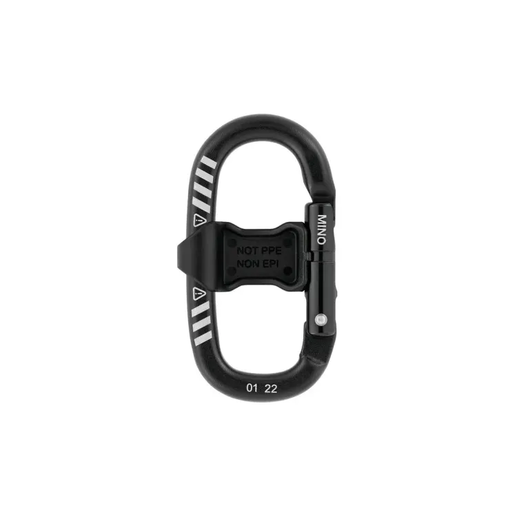 PETZL MINO MOSQUETON AUXILIAR VISTA CON UN ACCESORIO POSTERIOR, ARISTARUN