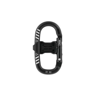 PETZL MINO MOSQUETON AUXILIAR VISTA CON UN ACCESORIO POSTERIOR, ARISTARUN