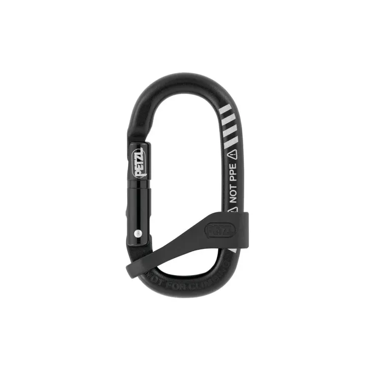 PETZL MINO MOSQUETON AUXILIAR VISTA CON UN ACCESORIO ABAJO, ARISTARUN