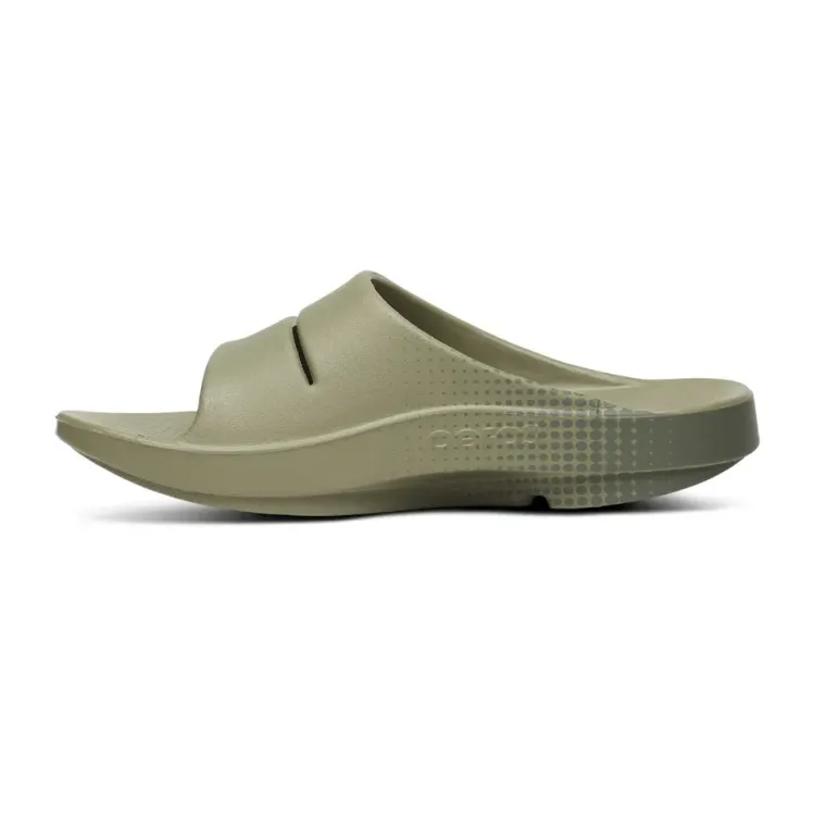 OOFOS OOAHH SPORT SANDALIA DE RECUPERACION VERDE UNISEX VISTA INTERIOR,ARISTARUN