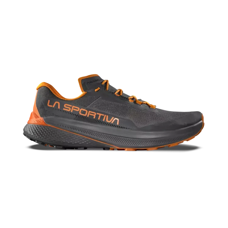 LA SPORTIVA PRODIGIO ZAPATILLAS TRAIL HOMBRE GRIS NARANJA VISTA EXTERIOR,ARISTARUN