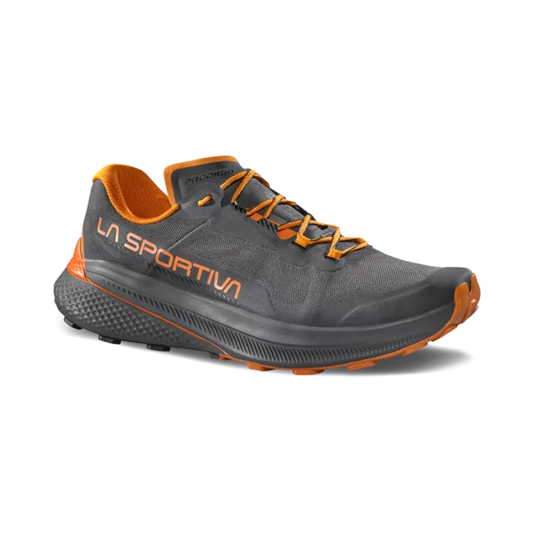 LA SPORTIVA PRODIGIO ZAPATILLAS TRAIL HOMBRE GRIS NARANJA VISTA PORTADA,ARISTARUN