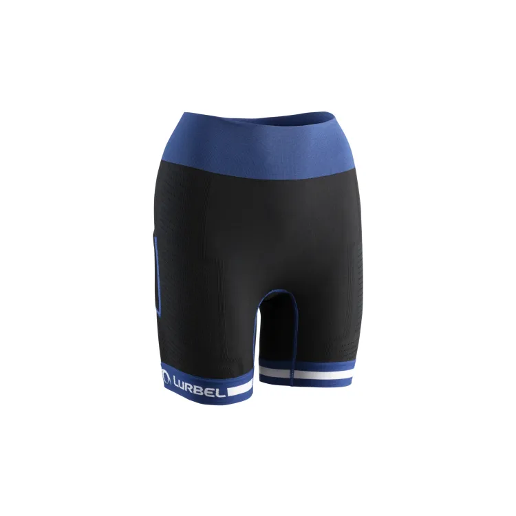 LURBEL SPIRIT FLUX NEGRO AZUL MALLA CORTA MUJER VISTA FRONTAL,ARISTARUN