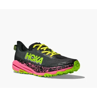 HOKA SPEEDGOAT 6 NEGRO ROSA ZAPATILLAS TRAIL RUNNING HOMBRE VISTA PORTADA,ARISTARUN