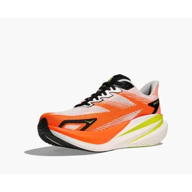 HOKA MACH X 3 BLANCO NARANJA ZAPATILLAS RUNNING HOMBRE VISTA FRONTAL,ARISTARUN