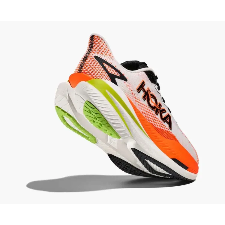 HOKA MACH X 3 BLANCO NARANJA ZAPATILLAS RUNNING HOMBRE VISTA ANTERIOR,ARISTARUN