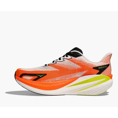 HOKA MACH X 3 BLANCO NARANJA ZAPATILLAS RUNNING HOMBRE VISTA INTERIOR,ARISTARUN